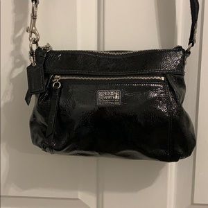 Coach black patent leather purse